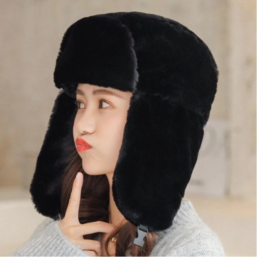 כובע ברדס חסין רוח כובע עבה להגנת אוזניים כובע חמוד וחם נשים