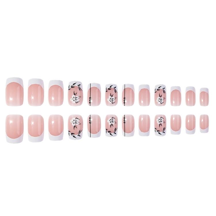 Square Nails Detachable Press On Nails French Artificial Nails False Nails