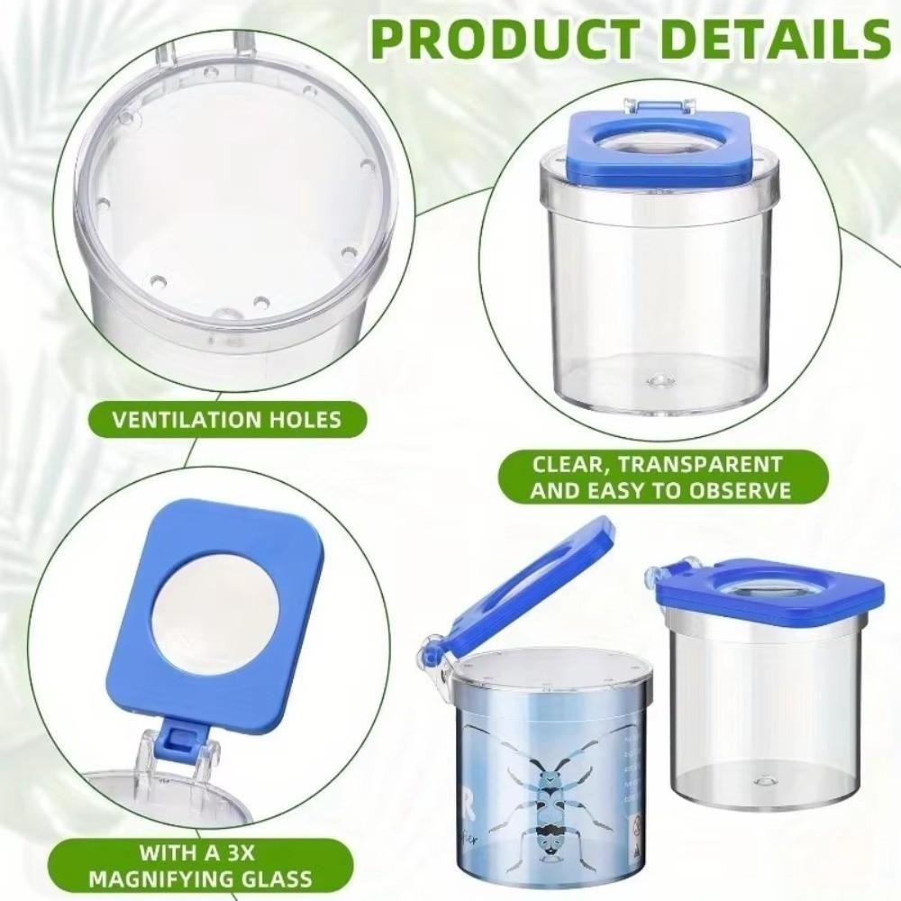8pcs Clear Insect Observation Kit Plastic Insect Collection Box  Science and Nature Exploration Set