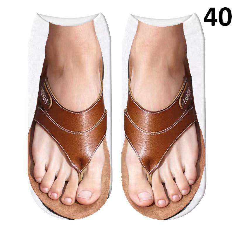 Uformelle flip-flops mønster tøfler sandaler korte sokker mannskap strømper lave ankelsokker