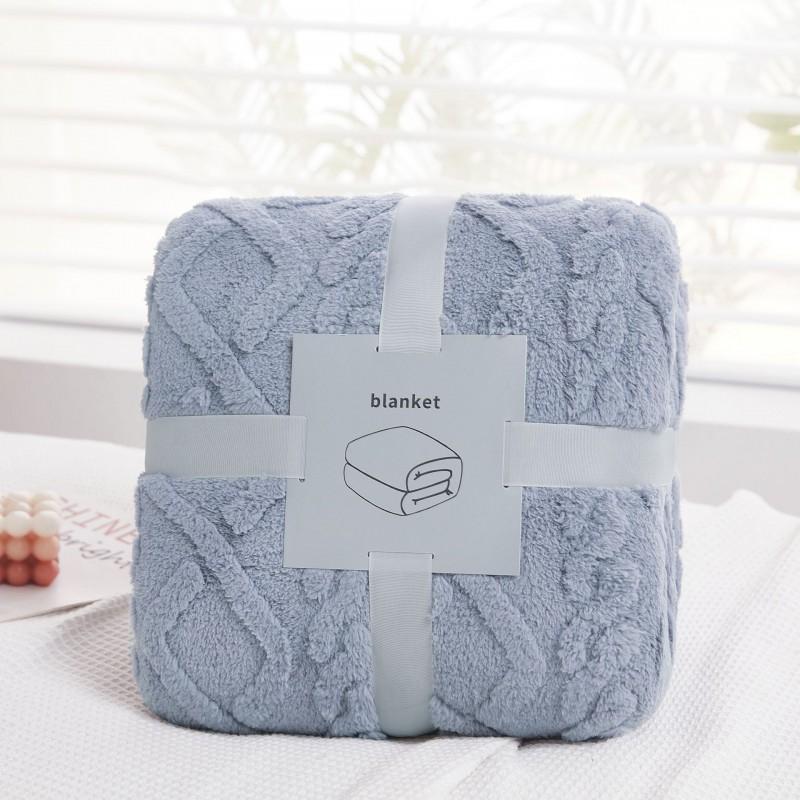 TaoFuu Fleece Blanket Jacquard Nap Office Sofa Dorm Bed