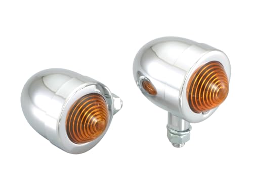 

KITACO Bread Mini Turn Signal SET for Double Bulbs M10(S) Universal Chrome Plated/Orange 800-7140002