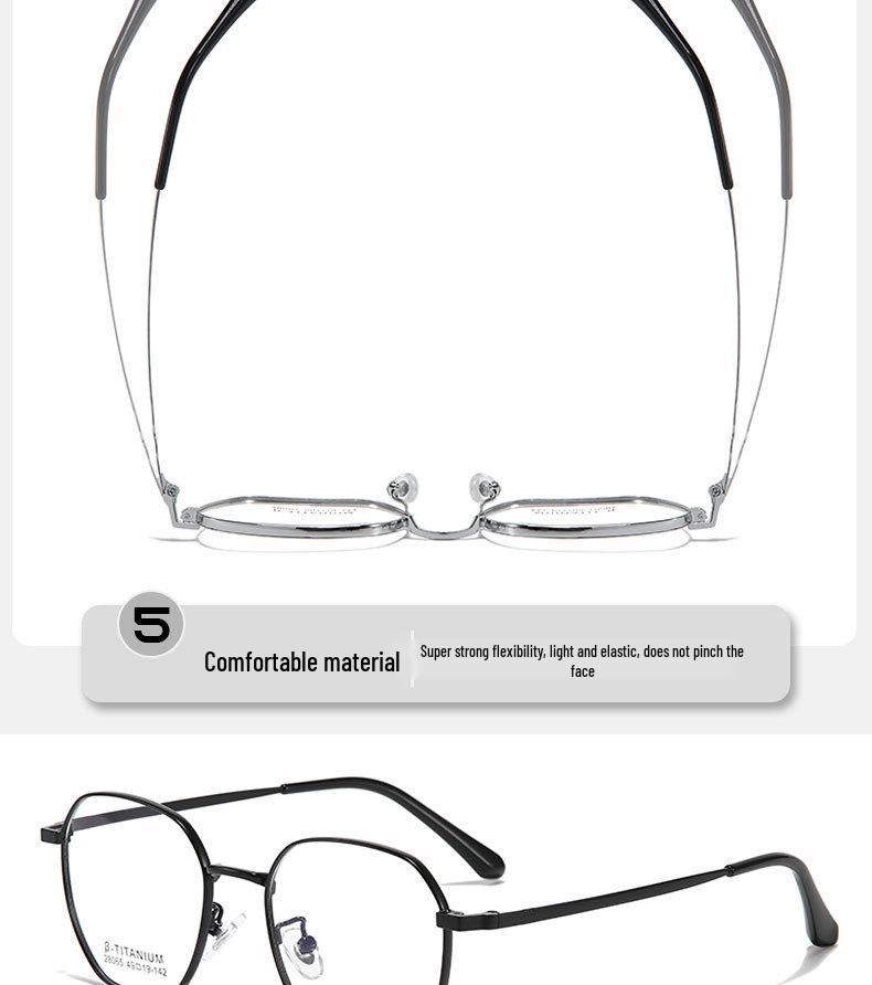 Ultra-Light Retro Metal Glasses Frame for High Prescription - Stylish Small Face Design