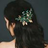 3Pcs/set Wedding Rhinestone Green Leaves Bridal Hairpins Hair Sticks Hair Forks Hair Accessories