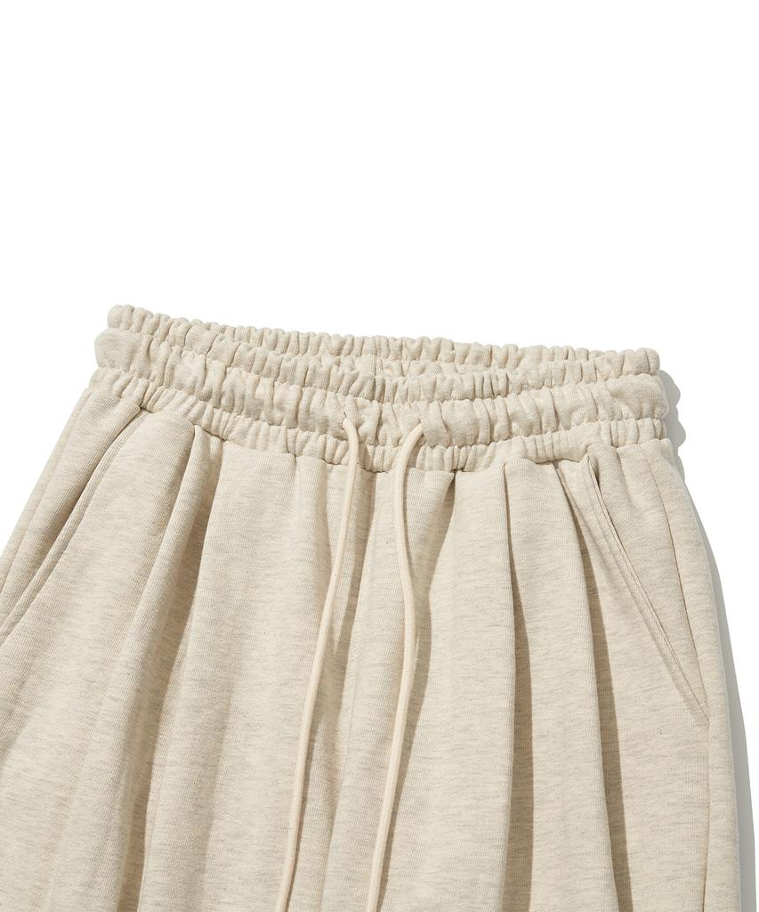 RAW LAB Deep Double-Pleated Wide Sweatpants (Oatmeal)