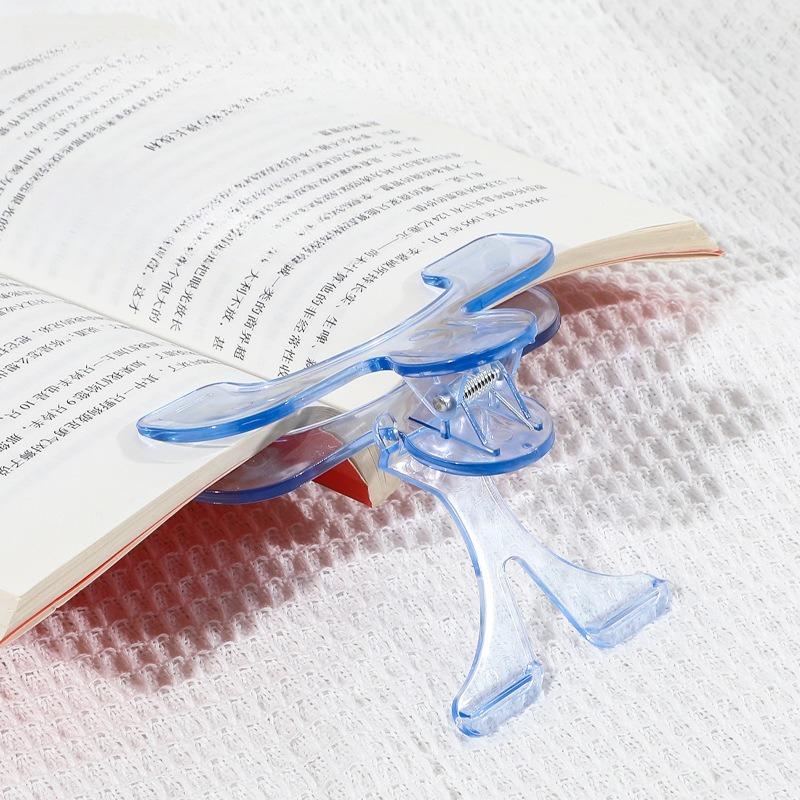 

1pcs Transparent Plastic Book Clip with Stand Reading Aid Fixed Book Clip File Bookmark Stationery School Supplies
