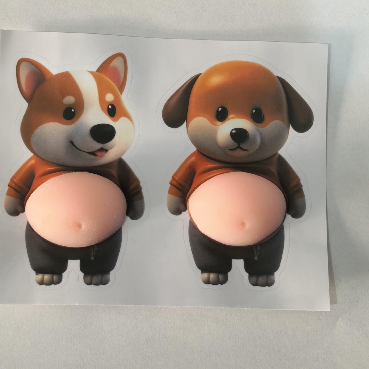 3D текстурная наклейка на стену и игрушка-пищалка Сиба-ину - Милый щенок, магнит-антистресс