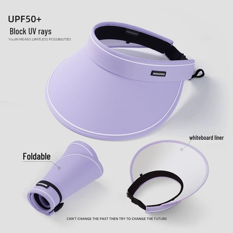 Damski kapelusz przeciwsłoneczny z otwartą górą i ochroną UV, szerokie rondo, składany na lato i dla dzieci