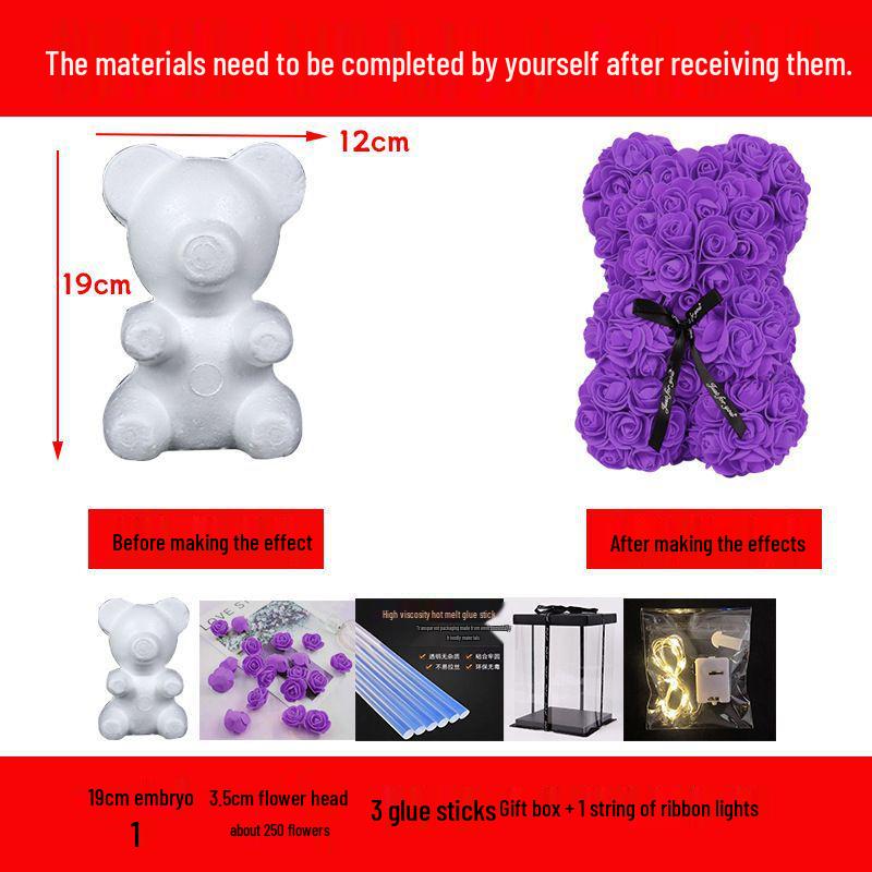 DIY Rose Bear Kit: Creative Foam Bear for Girlfriend's Birthday or Valentine's Day.
