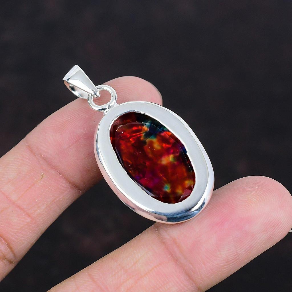 Pandantiv cu amolit fațetat Bijuterii din pietre prețioase naturale Pandantiv din argint 925 pandantiv din piatră de naștere lucrat manual Bijuterii cu amolit Cadouri de aniversare