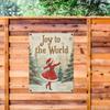 Vintage Christmas Tin Wall Sign Retro Farmhouse Decor Metal Art Joy Holiday