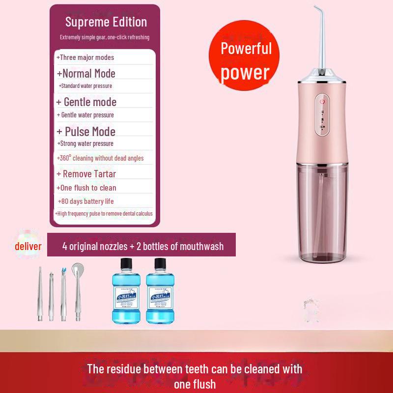 Portable Electric Oral Irrigator for Teeth and Orthodontics - Water Flosser for Children and Adults