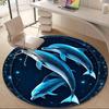 1PC Dolphin Universe Office Round Area Rug, Indoor Mat Suitable ForOffice, Under Office Chairs Bedroom Living Room Home Decor, Room Deco, F050