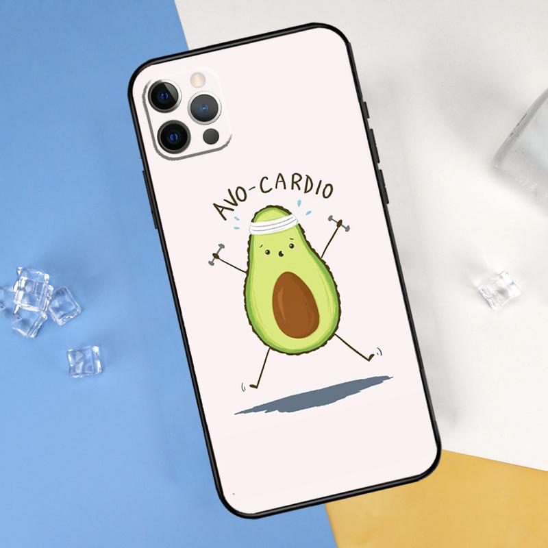 Cartoon Avocado Phone Case For iPhone 16 Pro Max 13 12 Mini 11 14 15 Pro Max XR 16 15 Plus 16e Cover Shell