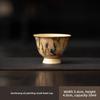 Dunhuang oil painting handmade firewood burning teacup personal special retro master cup tea cup high-end ceramic cup gift