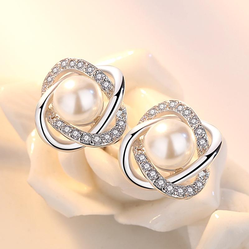 Weihua Silver-Plated Shell Pearl Earrings for Women – Korean Style Fashion Ear Clips