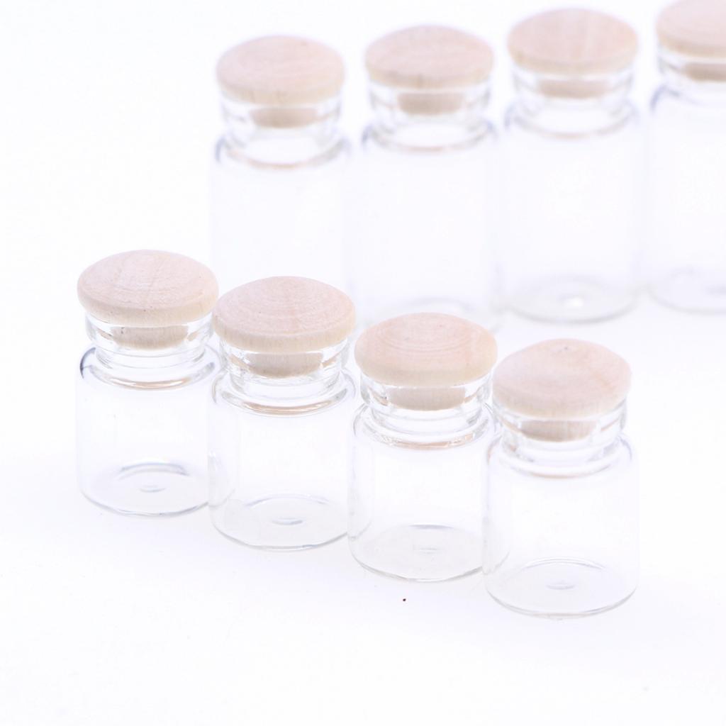 4 Pieces 1:12 Dollhouse Miniature Glass Jars Model Candy Jars Storage Jars with Wood Lid Ornament Food Toy Accessory