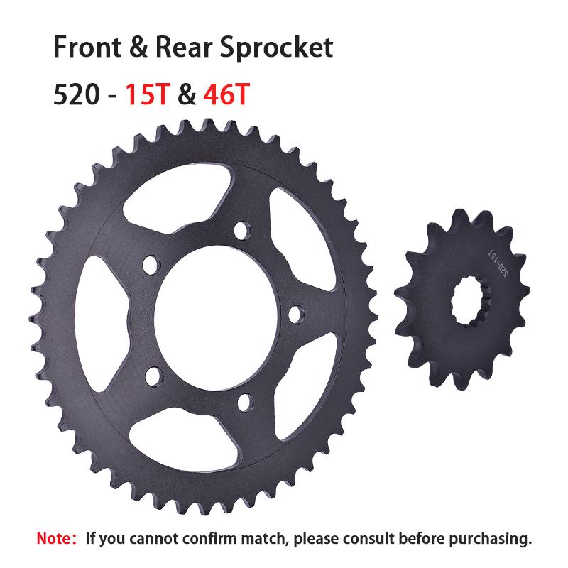 Motorcycle 520 Chain 15T Front 46T Rear Sprocket For SUZUKI SV650 2016-2020 SFV650 2009-2015 GS500 1988-1993 SV SFV 650 GS 500