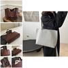 Chic Vintage Style Fashionable Shoulder Tote Bag For College Students In Brown And Black