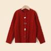 Dziewczęcy sweter rozpinany Montagut w stylu retro z warkoczami