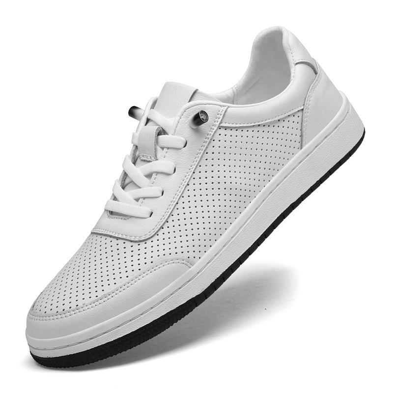 Men s White Genuine Leather Slip-On Board Shoes - 2025 Summer Style 39