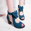 Fashion 2025 Summer New Fashion Cool Boots Hollow Bow Womens Sandals Rear Zipper Fish Mouth Womens Shoes Large Size Cool Boots 35-43