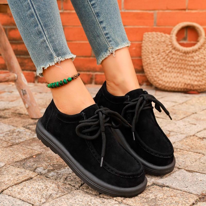 Women's Casual Sports Shoes Autumn Fashi Platform Sneakers Lace-up Round Toe Casual Comfortable Woman Flats Zapatos De Mujer