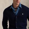 Polo Ralph Lauren Logo Embroidered V-Neck Single-Breasted Long Sleeve Knit Sweater Men Sweater Blue MNPOSWE16822195-999