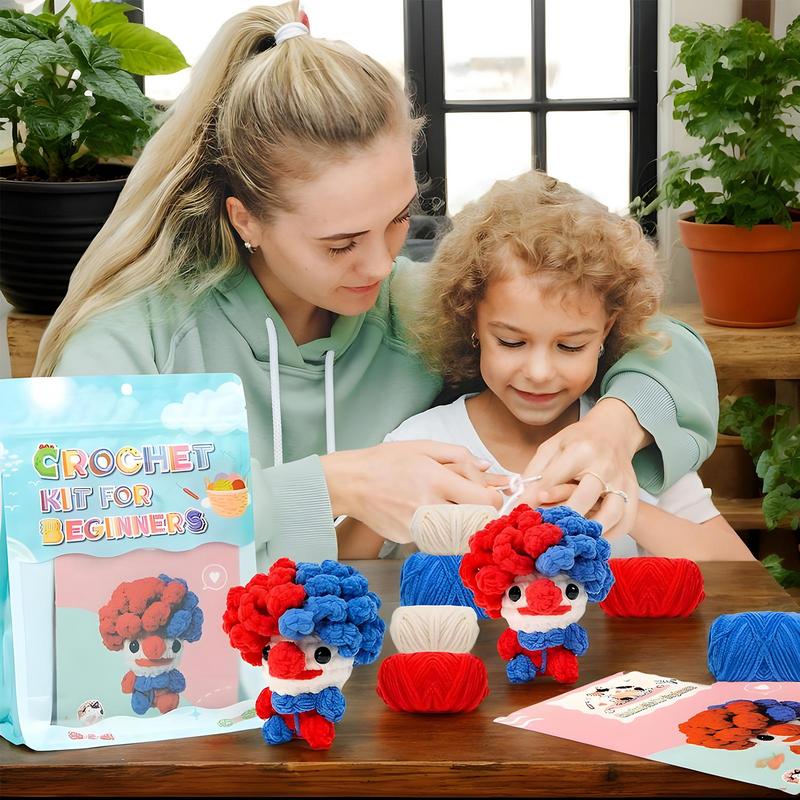 Beginners Crochet Kit Complete Beginner Crochet Kit Red And Blue Doll Crochet Kit For Beginners Handmade Knitting Kit With