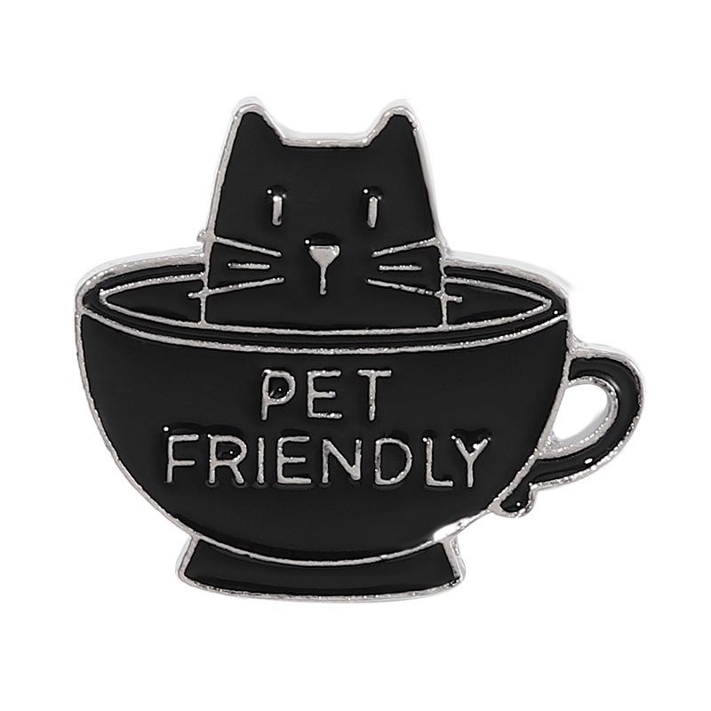 Cartoon Adorable Cat Brooch Set For Men And Women Stylish Metal Pins With Unique Design