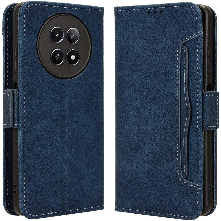Realme 12 Flip Case, Card Slot, Navy Blue