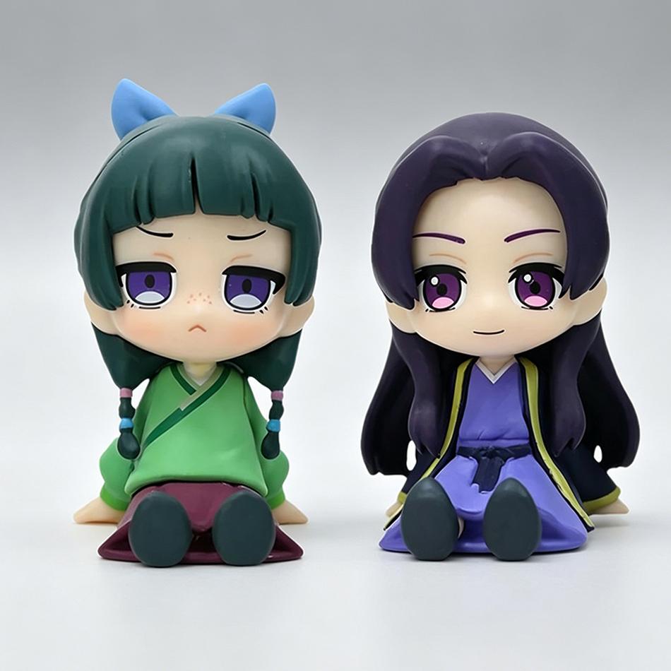 The Apothecary Diaries Maomao Jinshi Q Chibi Sitting Mini Figures Pvc Collectible Desktop Car Decor Anime Periphery Toys Gifts