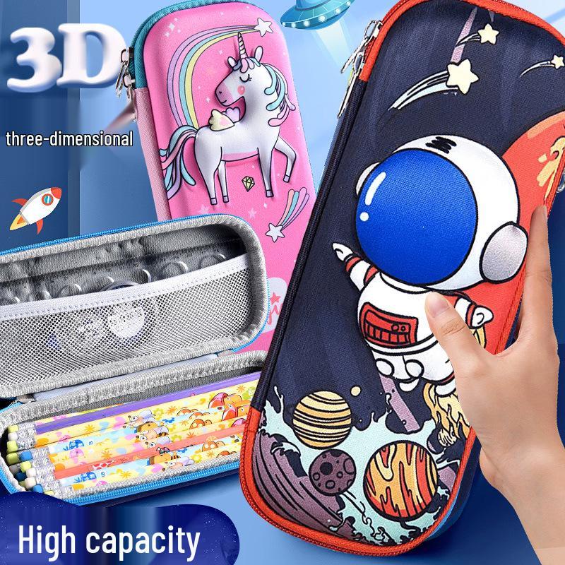 Korean Style 3D Cartoon EVA Pencil Case for Elementary Students - Large Capacity for Boys & Girls