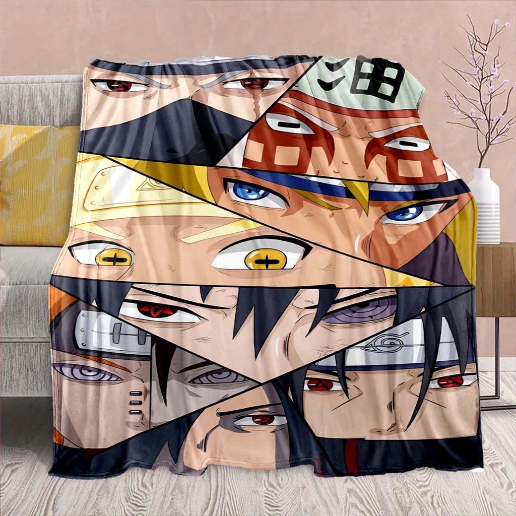 Naruto Anime Flannel Blanket - Soft Warm Perfect for Sofa, Bedding Camping Travel Office Home Decor -QJY