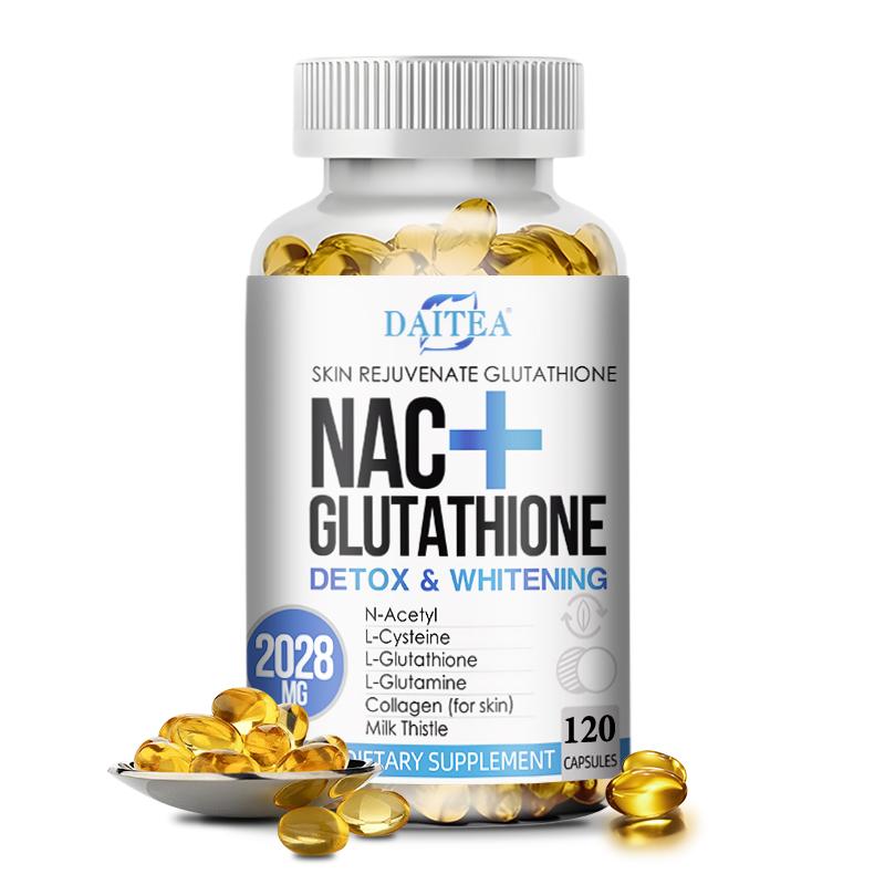 Glutathione Capsules 2028mg Complex Formula with Collagen, CoQ10, Milk Thistle, Vitamin C, 120 Capsules