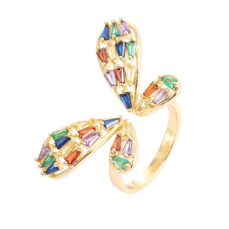 Seven-Color Butterfly Adjustable Women's Ring - Pure Copper, High-End Design