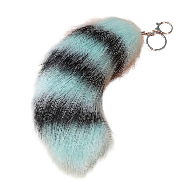 Plush Foxes Tail Keychain Soft And Cute Accessory Plush Keyring Decors For Bags Keys Or Home Decors 18cm Long