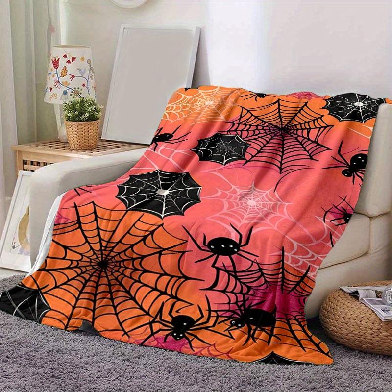1pc. Halloween Spider Web Pattern Blanket - Perfect for Home Decor, Office Use, Outdoor Activities, Gift Idea,