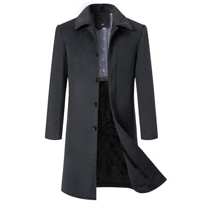 Automne et Hiver Manteau en Laine Mi-long pour Homme Mode Affaires Vêtement pour Père d'âge moyen Manteau en Laine Homme
