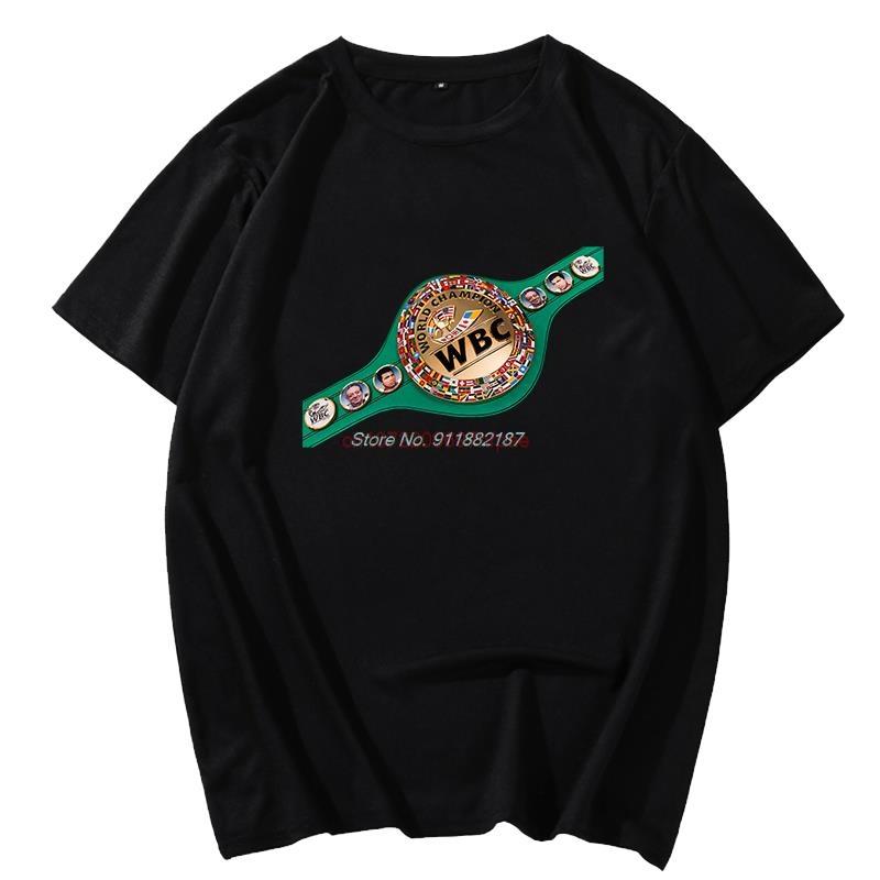 Boxing Champions Of The World Wbc Canelo Alvarez Champions Graphic T Shirts Cotton Short Sleeve Tshirts Mens Print T Shirt