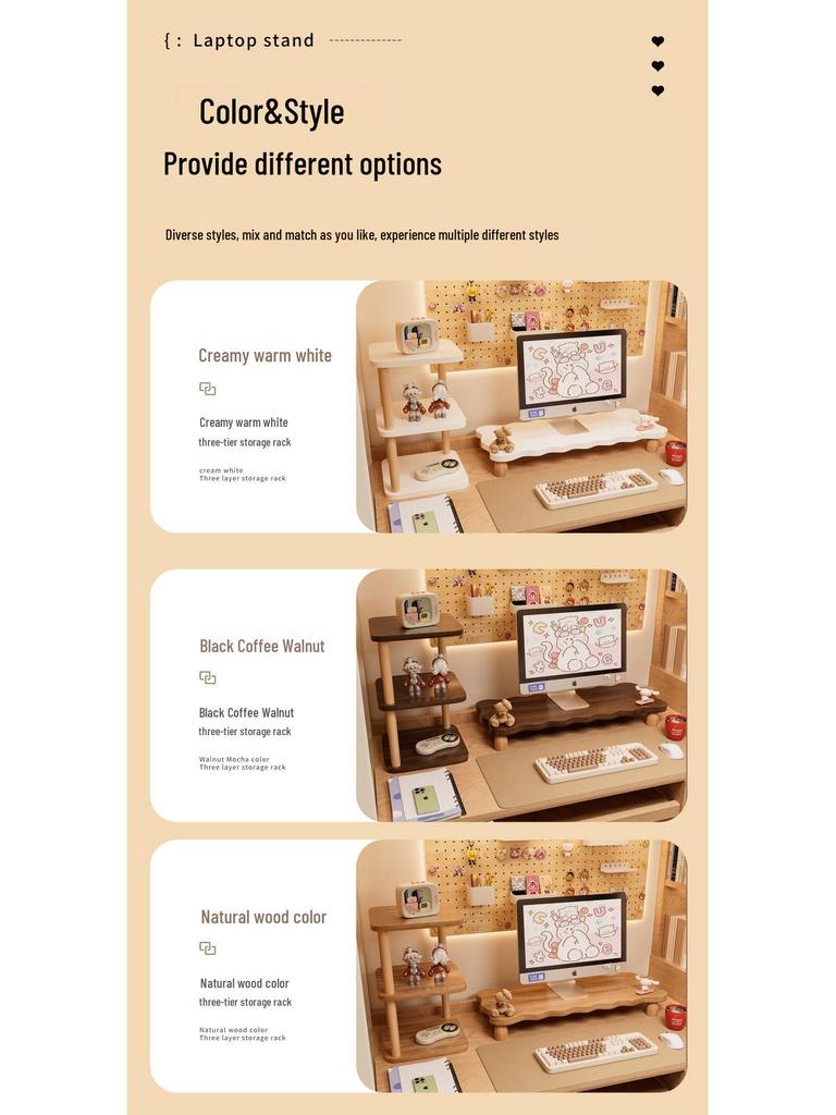 Desktop Monitor Stand & Keyboard Bracket
