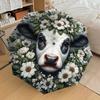 1 Stück Kuh-Blumenmuster Kleiner Reise-Kompakt-Winddichter Regenschirm, Automatischer Faltregenschirm, Automatisches Öffnen/Schließen, Geschenk-126