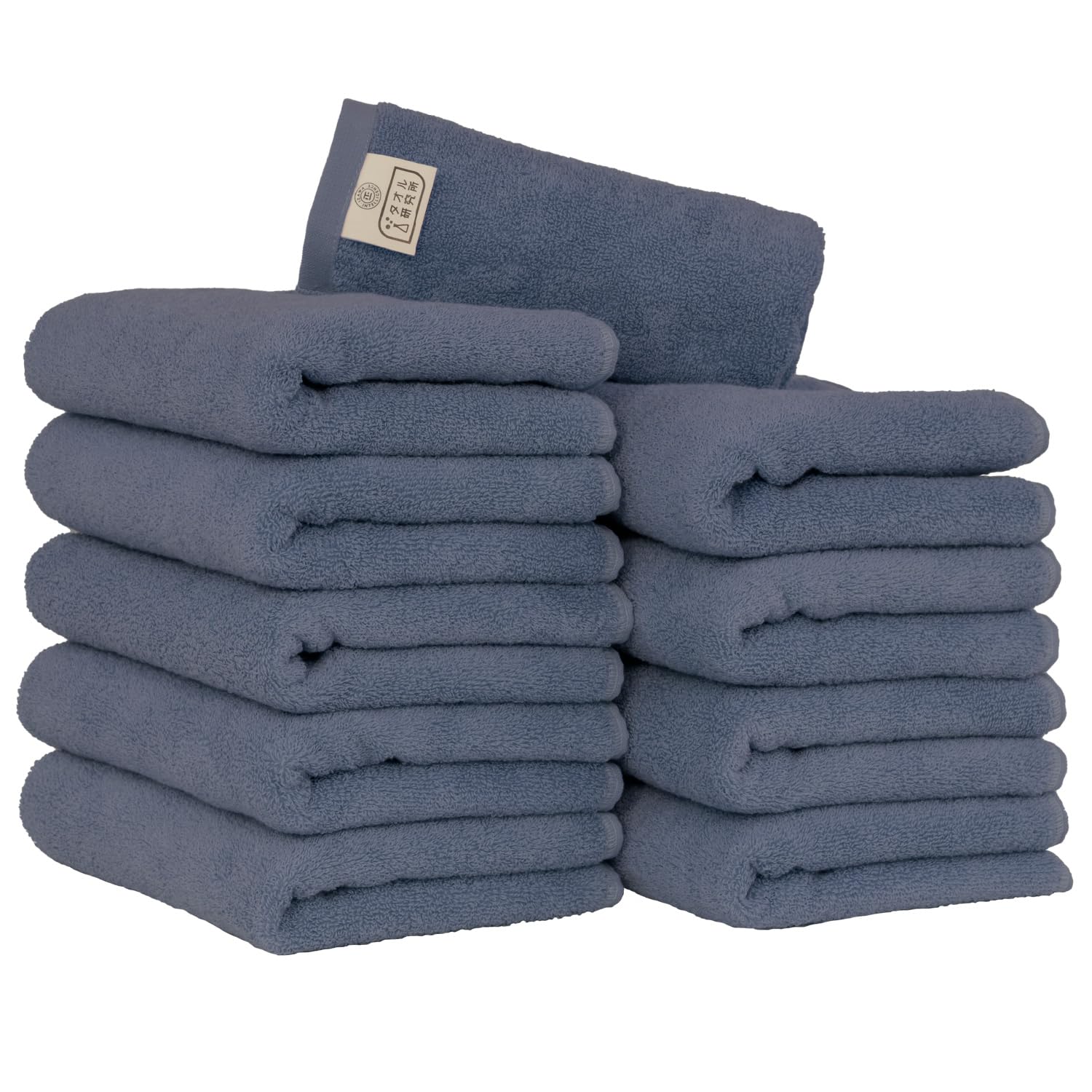 

Towel Laboratory Face JapanTechnology [Spongy Touch] #033 Towels, Blue, 10-Piece Set, Soft, Medium-Weight, High-Volumn Absorbency, Durable, 100%