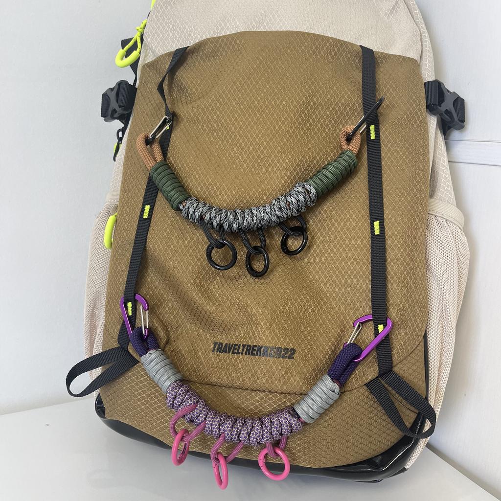 Outdoor Tactical DIY Modification Hand-woven Paracord Backpack Hanging Rope Multifunction Bag Strap Lanyard Accessories