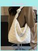 Casual Cotton Shoulder Bag With Standup Pouch For Daily Outings