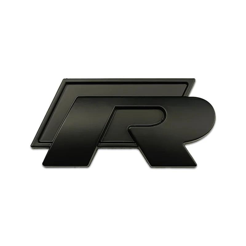 WGLRK1 For Volkswagen VW Rline GTI Golf 5 6 7 Jetta Passat Touran Scirocco Metal R Badge Car Front Grille Emblem Rear Trunk Stickers