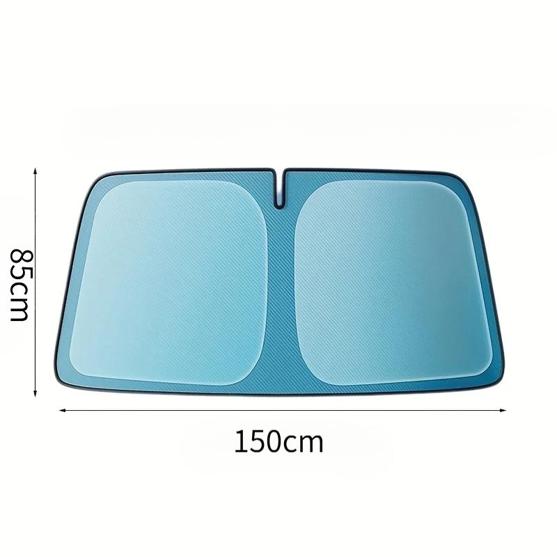 Blue Foldable Car Sunshade UV Protection Heat Blocking Interior Protection Fits Cars Trucks SUVs Easy Storage
