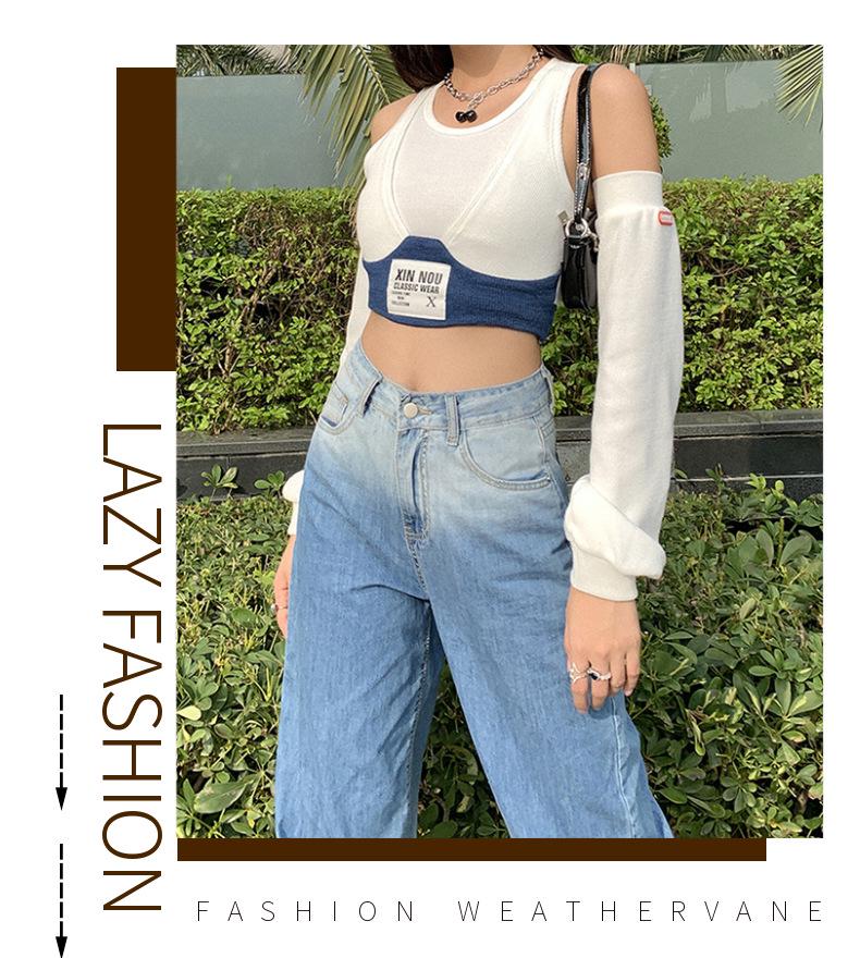 Jennie Kim Schulterfreier Stil: Heißes Mädchen Kurzes Top Jazz Tanz Bühnenkostüm