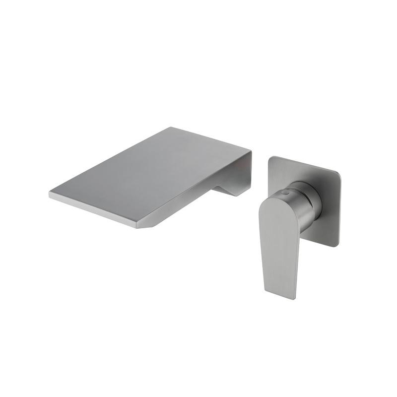 

Серый смеситель для ванной комнаты, настенный, матовый золотой смеситель для раковины, черный смеситель с водопадом, набор смесителей, комбинированный латунный кран Blanoir