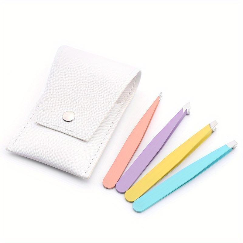 

4 шт./1 набор из нержавеющей стали: пинцеты, кусачки, инструменты для выщипывания и подравнивания бровей, набор косметических инструментов 1set разноцветный